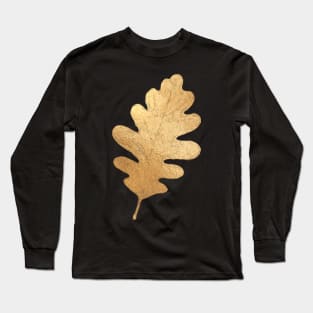 Oak Leave, Faux Gold Long Sleeve T-Shirt